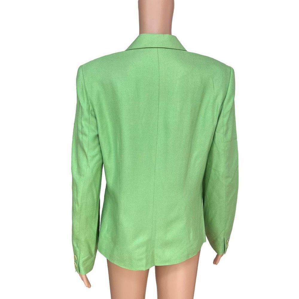 Ann May 100% woven silk green blazer jacket size 6 - Picture 2 of 9